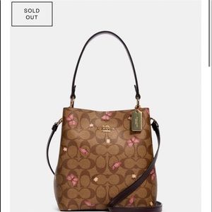NWOT Coach Butterfly bucket purse WITH wallet.